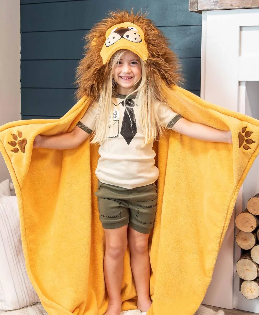 Lion Kid's Hooded Blanket