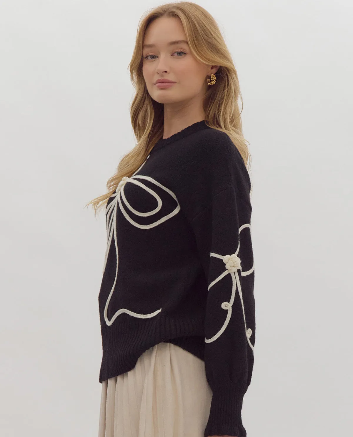 Long Sleeve Bow Sweater