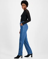 Macy's I.n.c. International Concepts Women's High-Rise Straight-Leg Denim Jeans, Created for Macy's