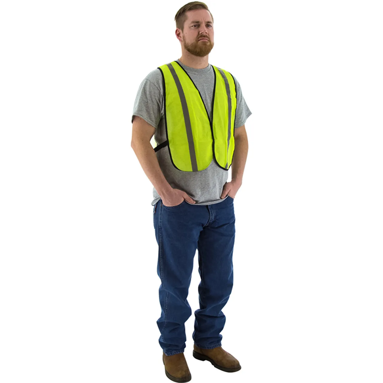 Majestic Case of 50 Non ANSI Hi Vis Yellow Mesh Safety Vest 75-3003