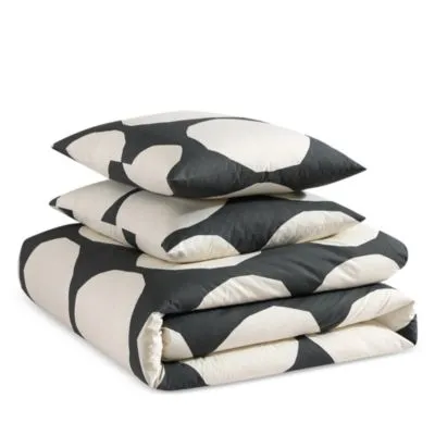 Marimekko Kivet Grey Cotton Duvet Cover Set, King