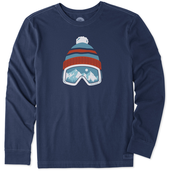 Men's Ski Goggles Hat Long Sleeve Crusher Tee