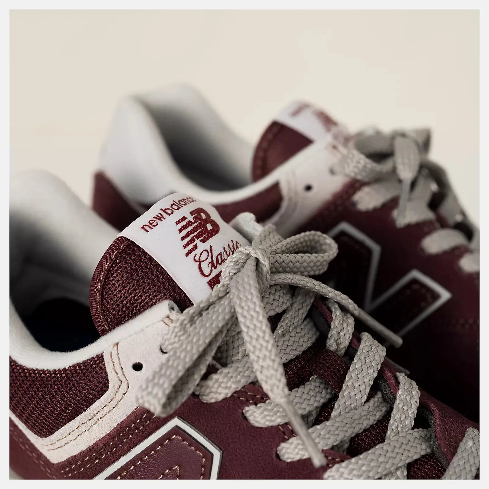 Men's New Balance 574 Core Shoes Burgundy White