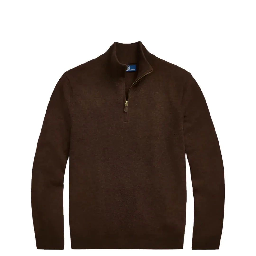 MERINO QUARTER ZIP WOOL SWEATER NBROWN