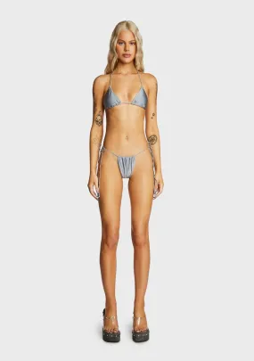 Micro String Bikini Set - Gray-