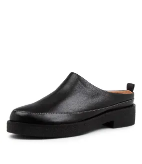 MIDAS Florah Black Leather Mules Bh