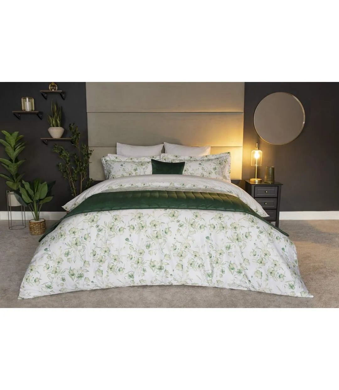 Milena floral duvet cover set green Belledorm