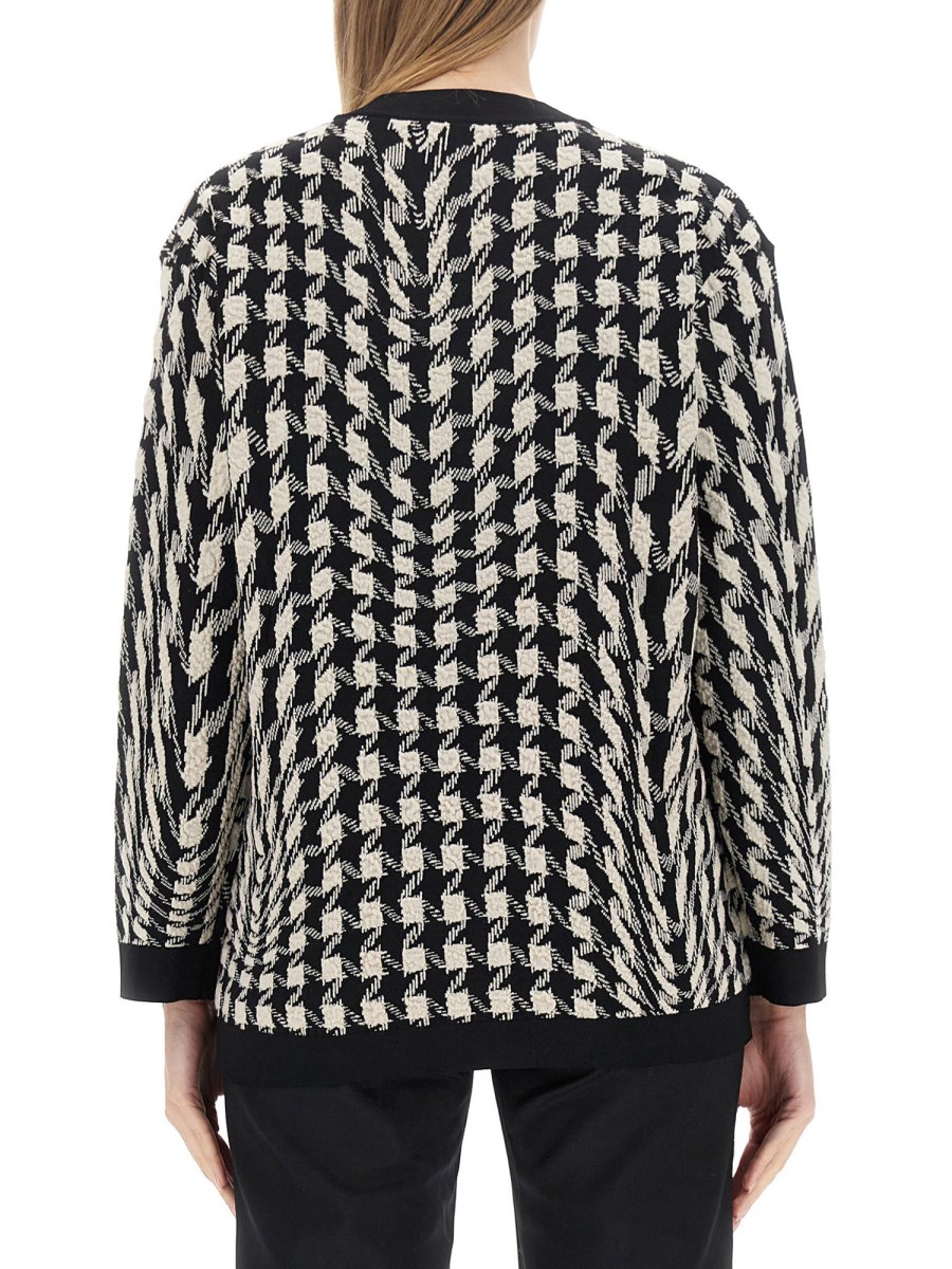 MOSCHINO      CARDIGAN IN PIED DE POULE