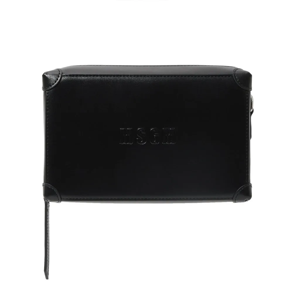 Msgm Embossed Logo Camera Bag Black