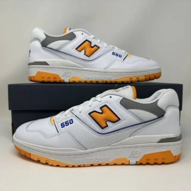 Nb new balance 550 white vibrant orange purple lakers men's size 13 bb550wto new