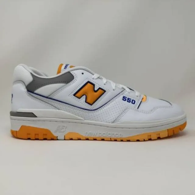 Nb new balance 550 white vibrant orange purple lakers men's size 13 bb550wto new