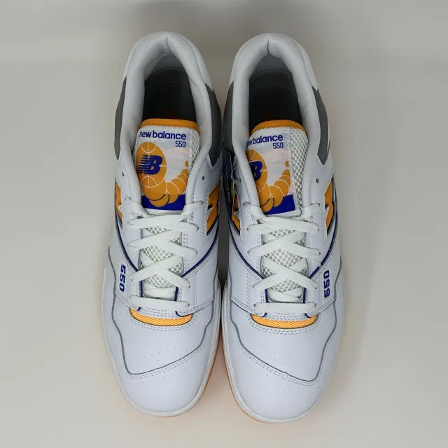 Nb new balance 550 white vibrant orange purple lakers men's size 13 bb550wto new