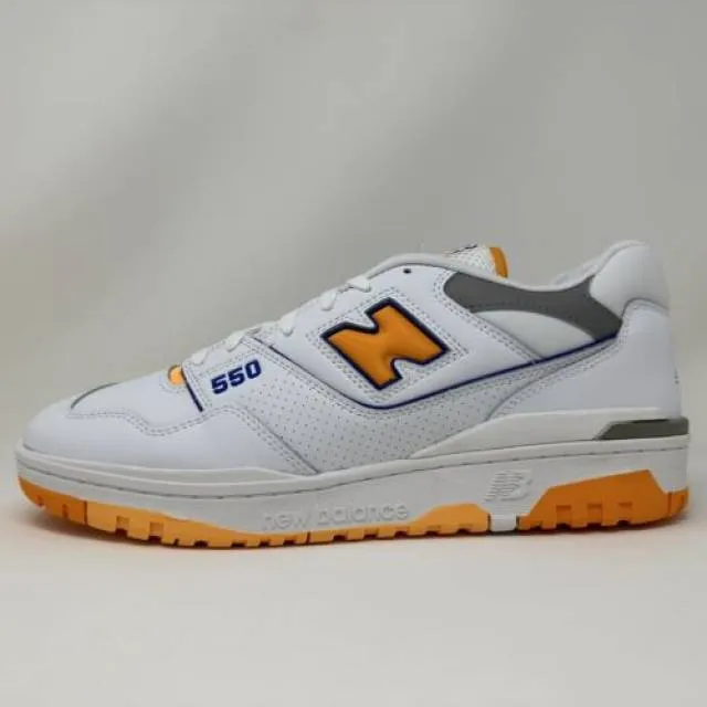 Nb new balance 550 white vibrant orange purple lakers men's size 13 bb550wto new