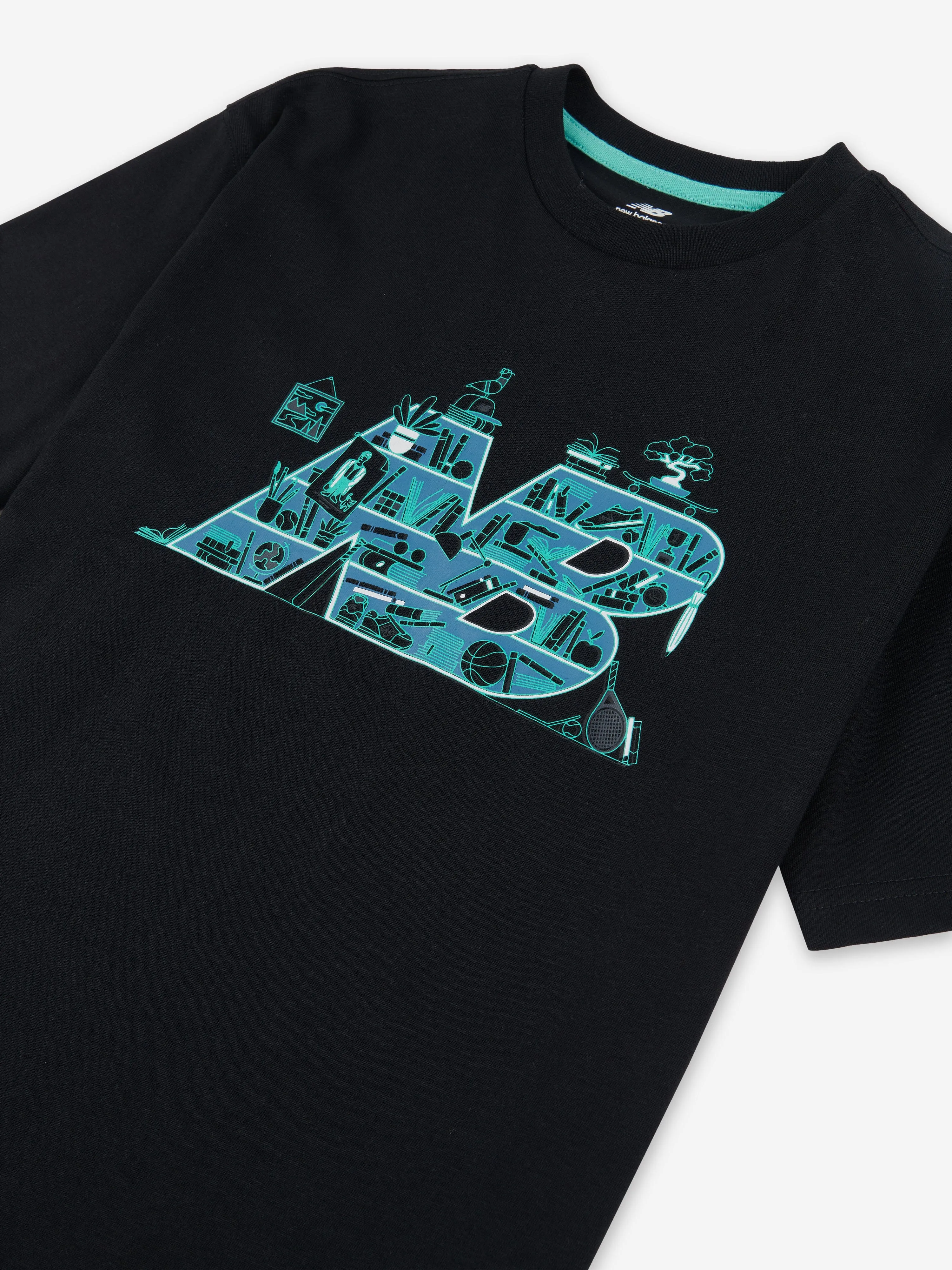 New Balance Boys Intellect Graphic T-Shirt in Black