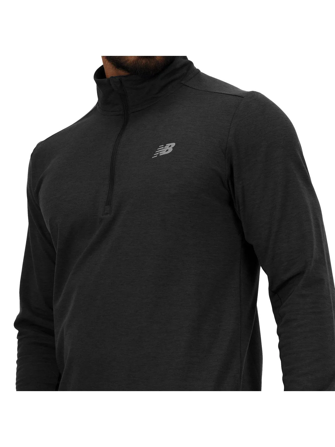 New Balance Men's Running Space Dye 1/4 Zip - Black