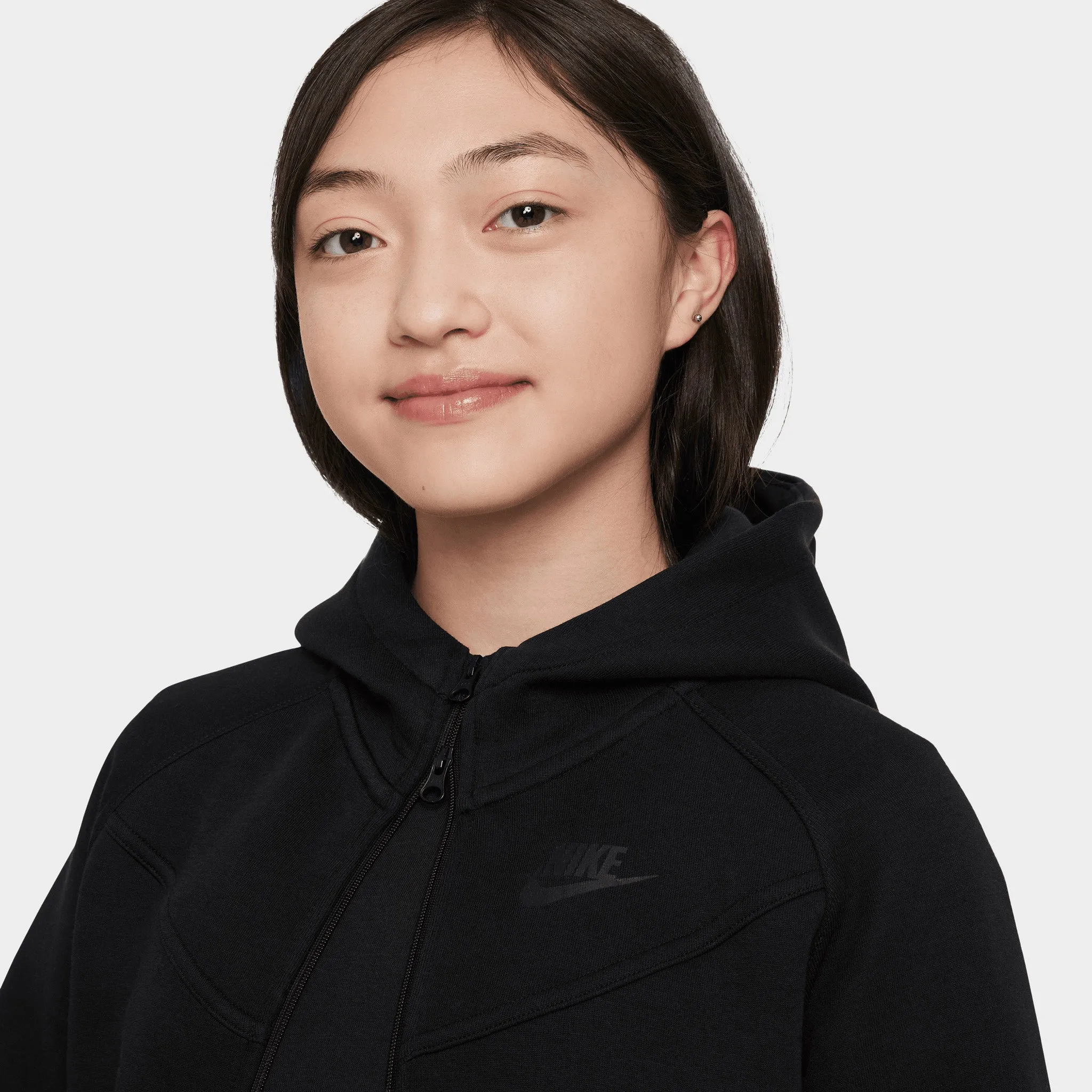 Nike Sportswear Junior Girls' Tech Fleece Full Zip Hoodie / Black