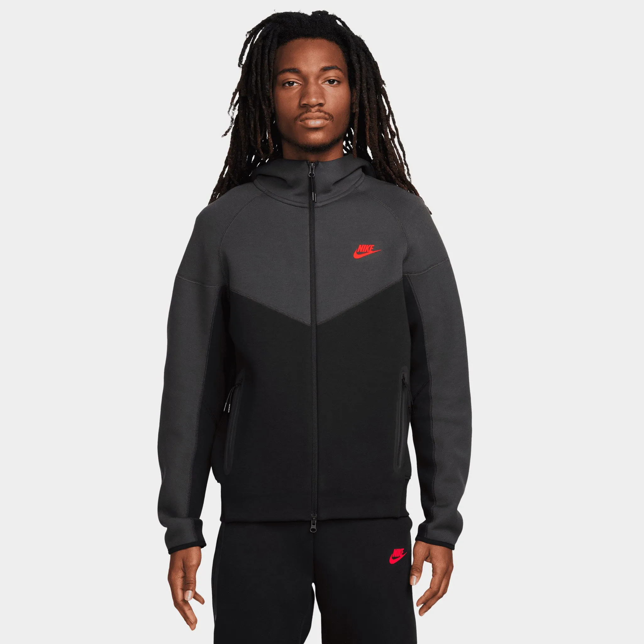 Nike Tech Fleece Full-Zip Windrunner Hoodie Black / Dark Smoke Grey