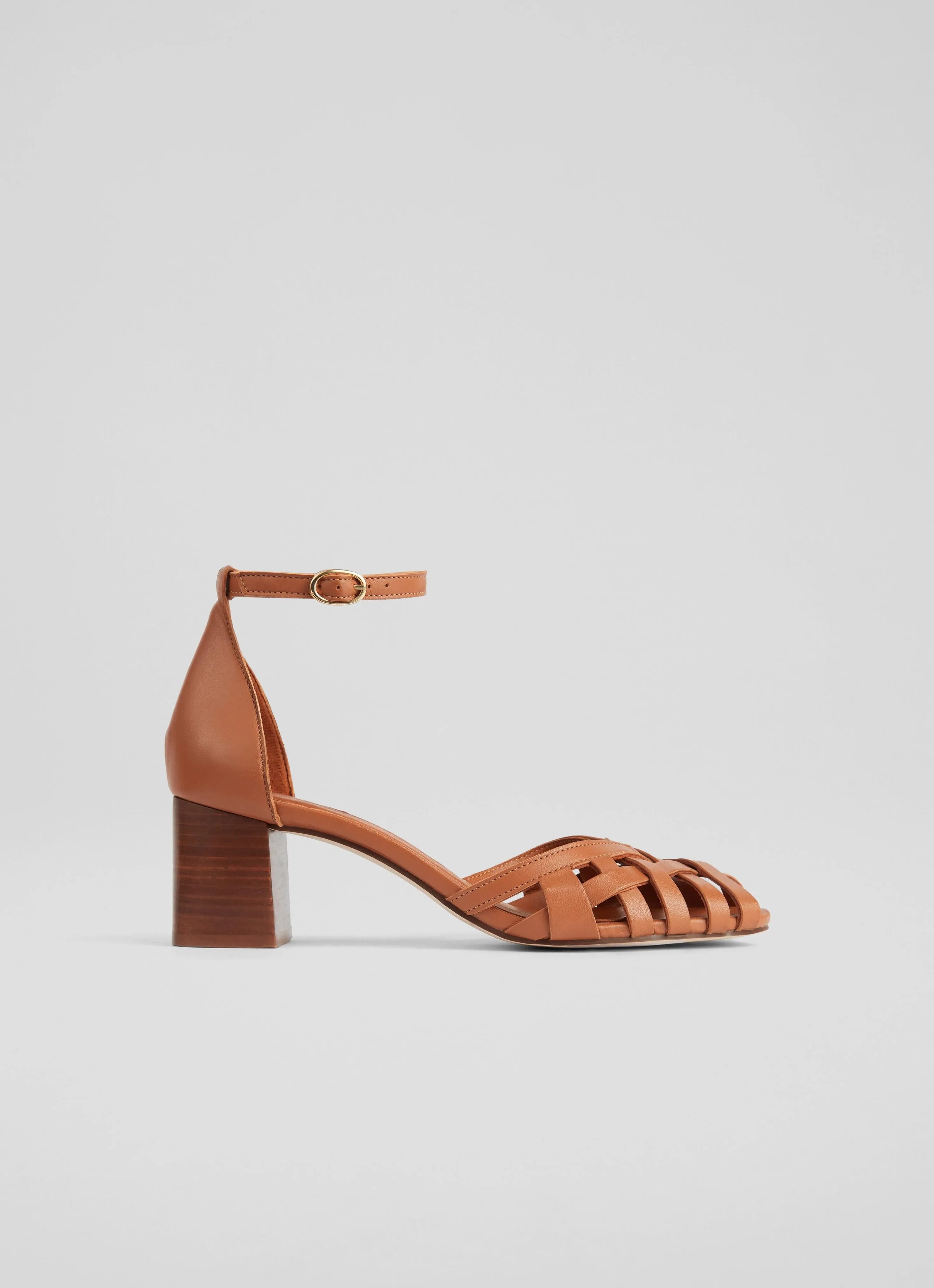 Noemia Tan Leather Criss-Cross Sandals, Tan