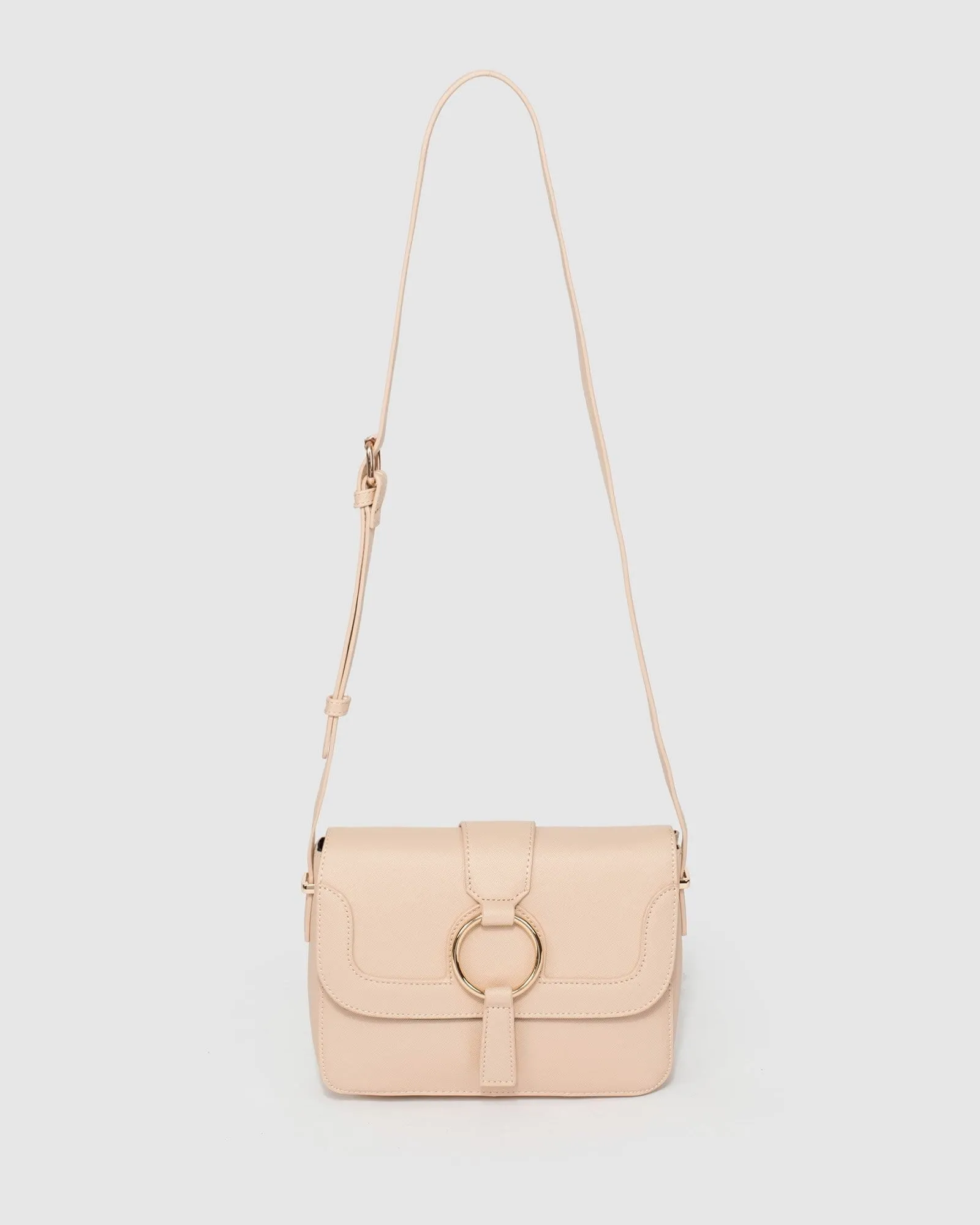 Nude Mona Ring Embossed Crossbody Bag