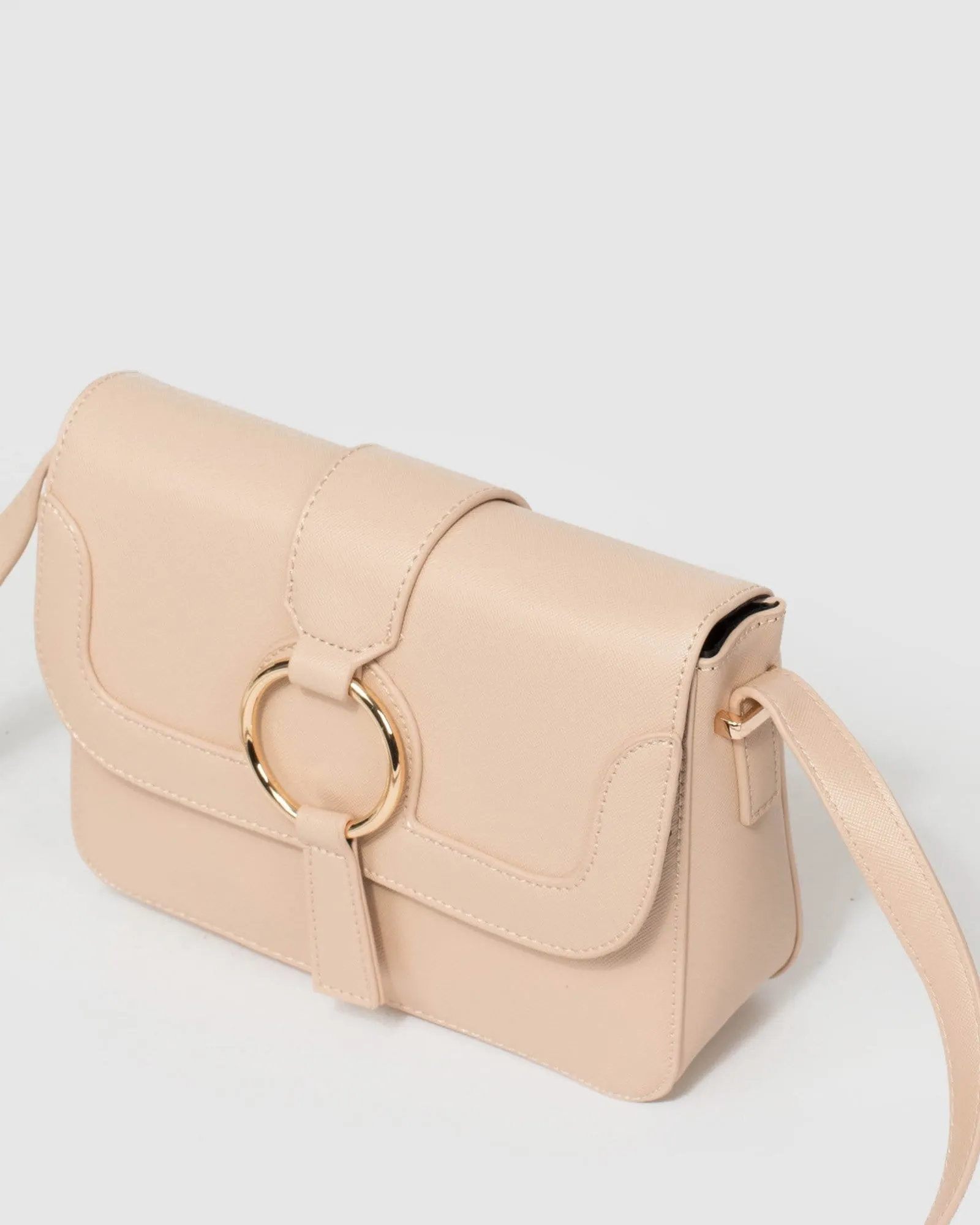 Nude Mona Ring Embossed Crossbody Bag