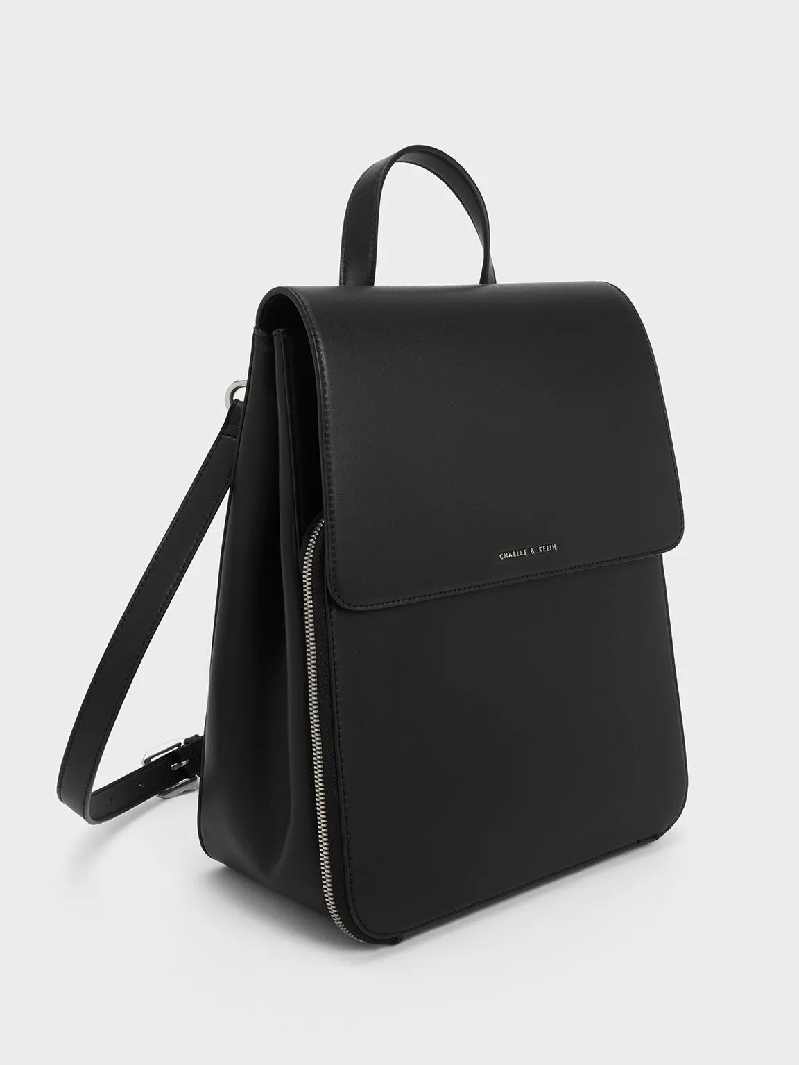 Octavia Front Flap Structured Backpack - Noir