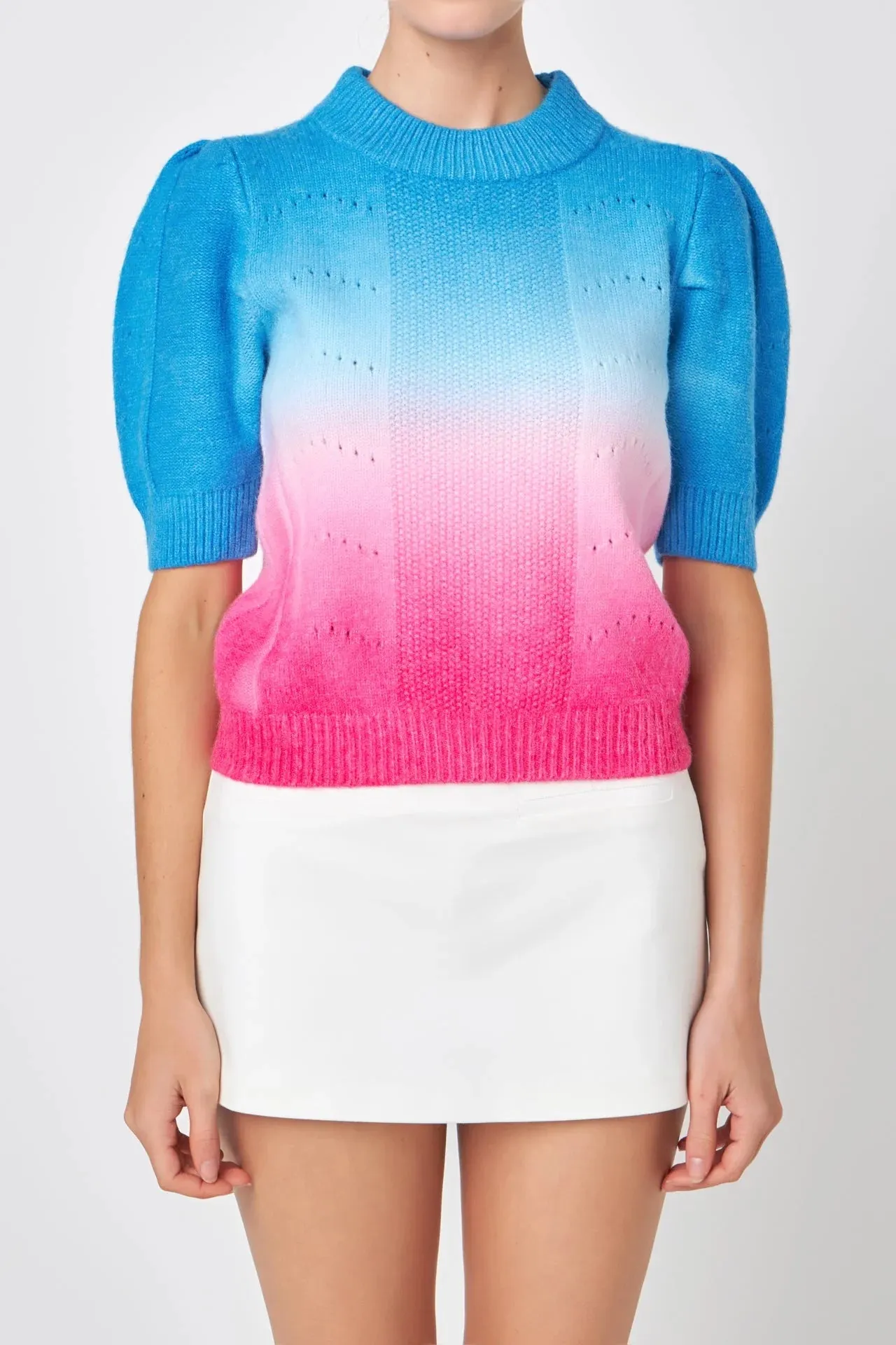 Ombre Sweater Top | Blue/Pink