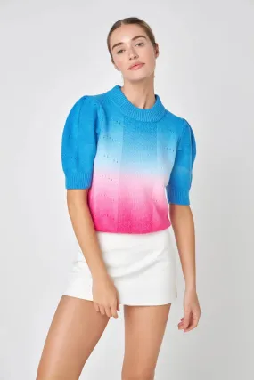 Ombre Sweater Top | Blue/Pink