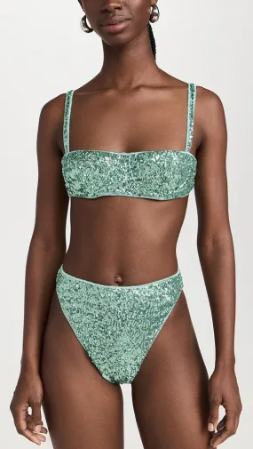 Oseree   Paillettes Balconette Bikini Set 