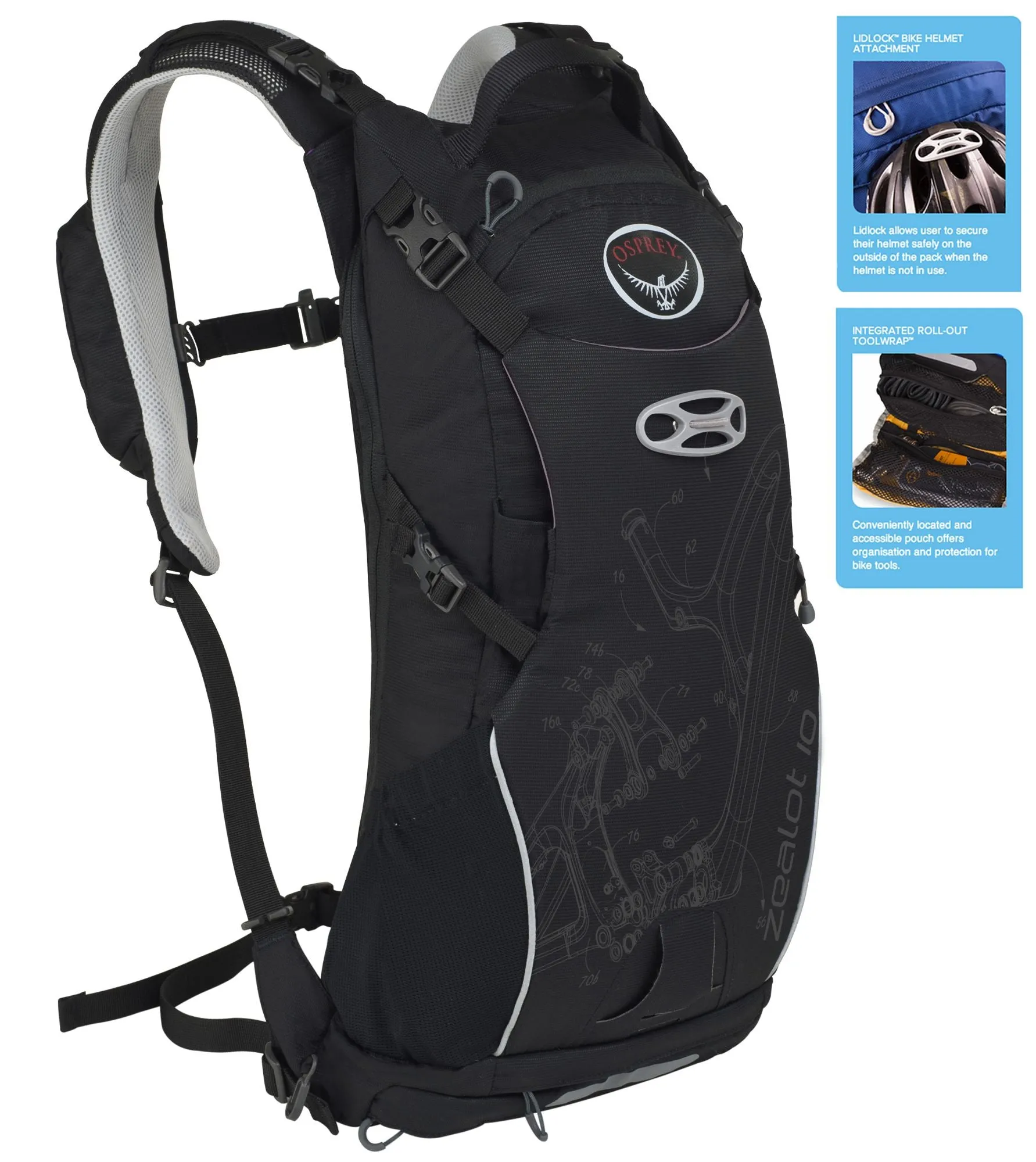 Osprey Zealot 10 Backpack - Pitch Black