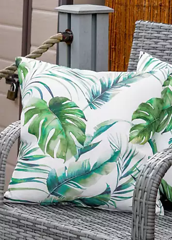 Pair of Botanical Leaf Outdoor Scatter Cushions | Kaleidoscope