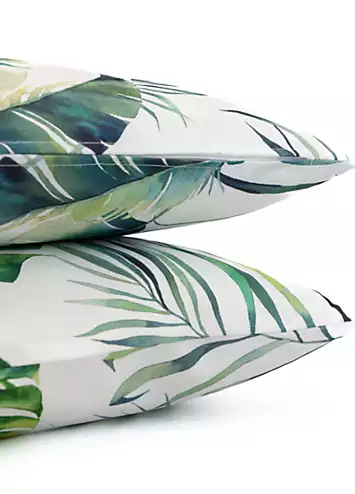 Pair of Botanical Leaf Outdoor Scatter Cushions | Kaleidoscope