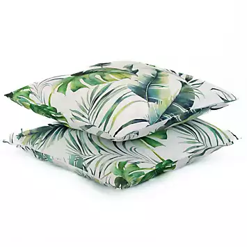 Pair of Botanical Leaf Outdoor Scatter Cushions | Kaleidoscope