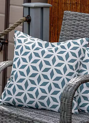 Pair of Grey & White Geometric Pattern Scatter Cushions | Kaleidoscope