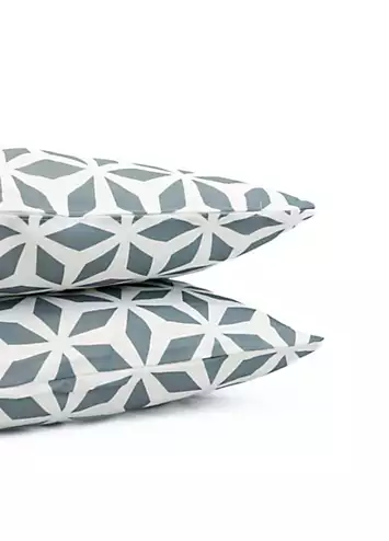 Pair of Grey & White Geometric Pattern Scatter Cushions | Kaleidoscope