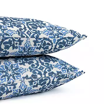 Pair of Outdoor Kaleidoscope Blue Scatter Cushions | Kaleidoscope