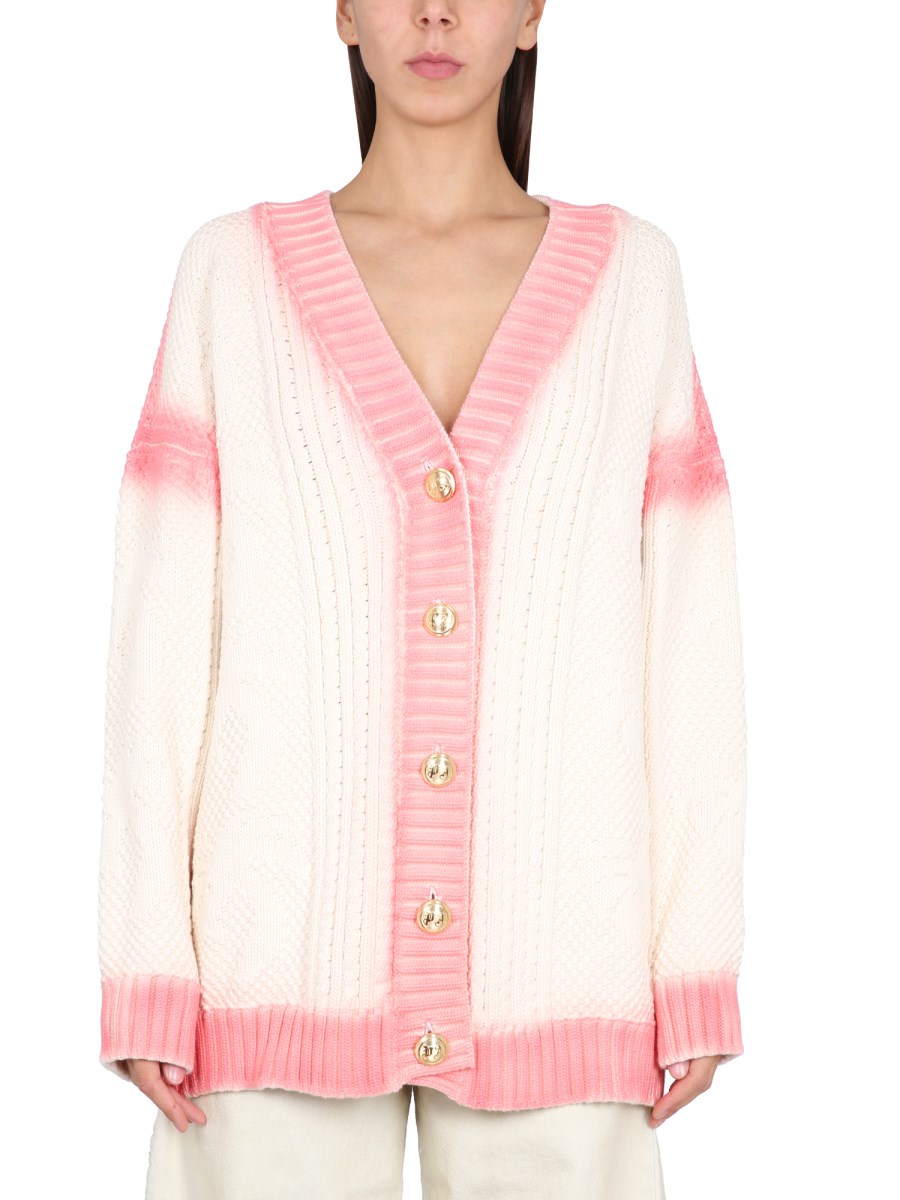 PALM ANGELS      CARDIGAN PALM EFFETTO VERNICE