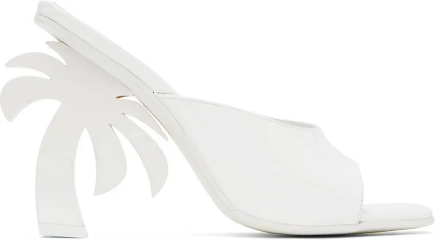 Palm Angels White Palm Beach Heeled Sandals