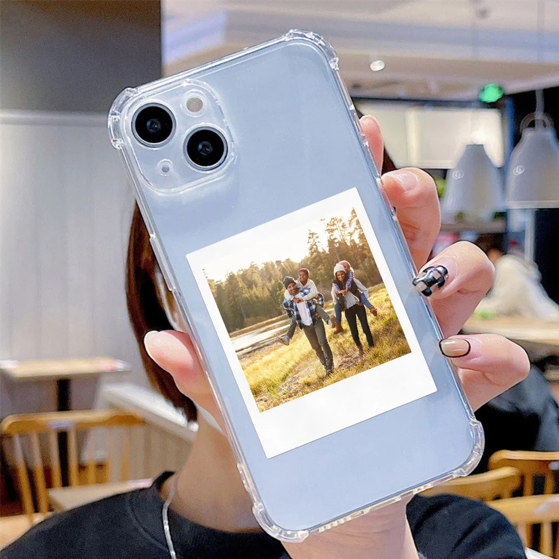 Personalized iPhone 14 Transparent Case with Photo Clear Cover with Camera Protection