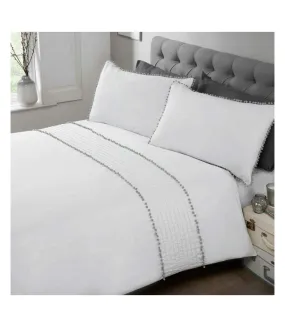 Pom pom duvet cover set white/grey Rapport