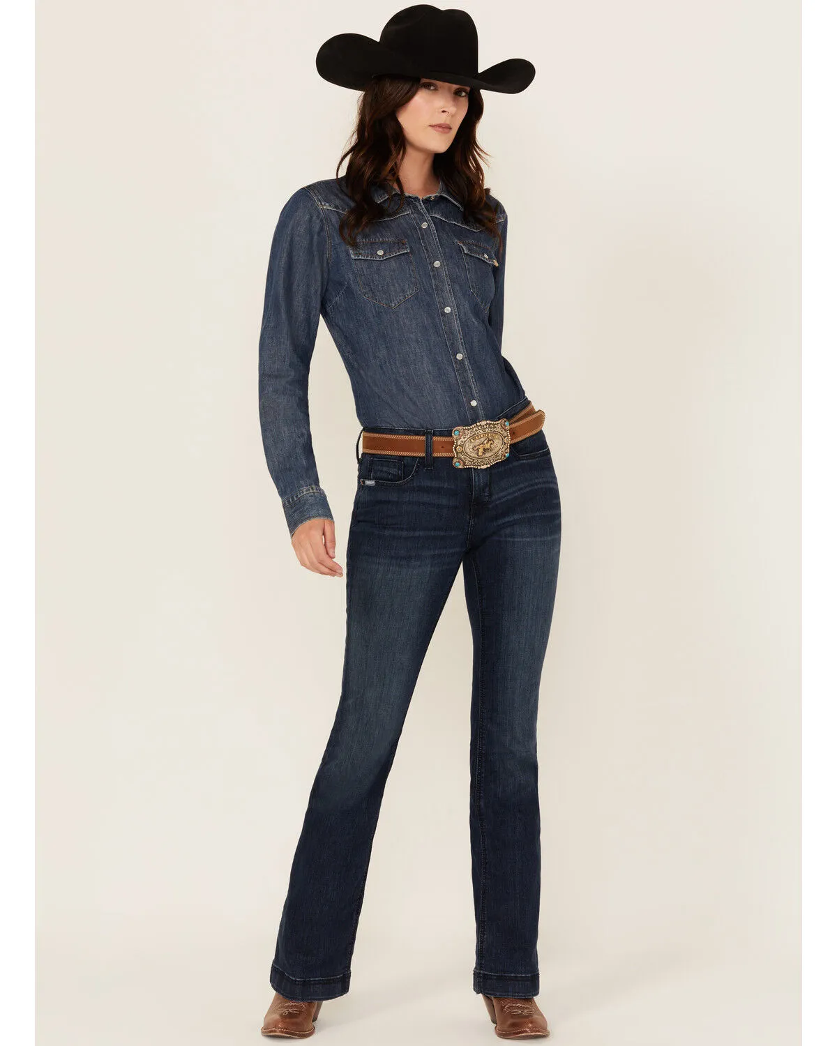 Product Name:  Cinch Women's Lynden Dark Wash Trouser Slim Fit Stretch Denim Jeans