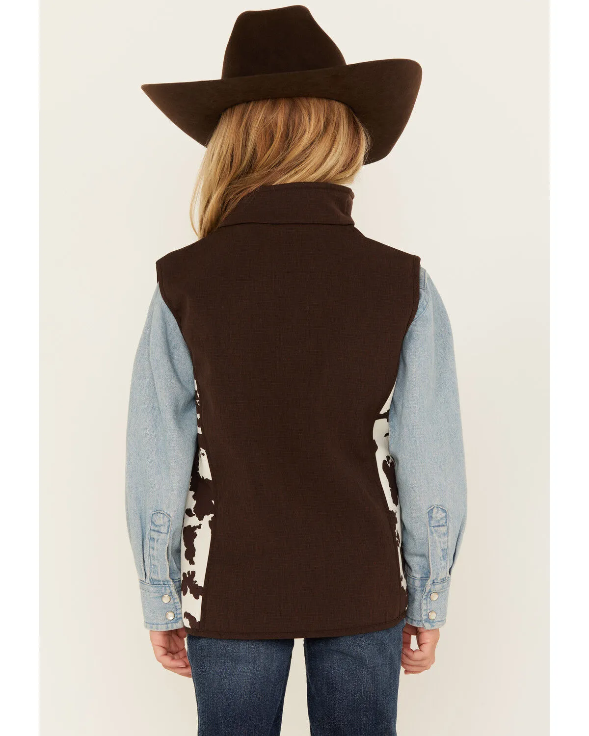 Product Name:  Cowgirl Hardware Girls' Cow Print Accent Vest