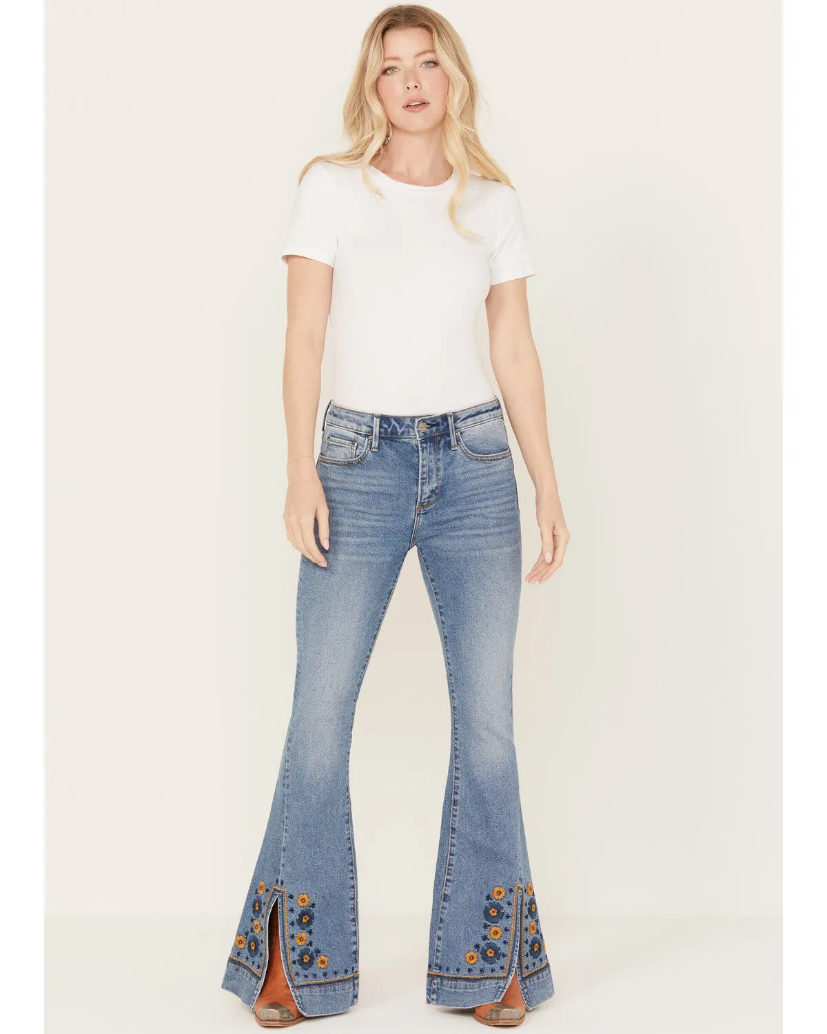 Product Name:  Driftwood Women's Farrah Medium Wash High Rise Flare Jeans