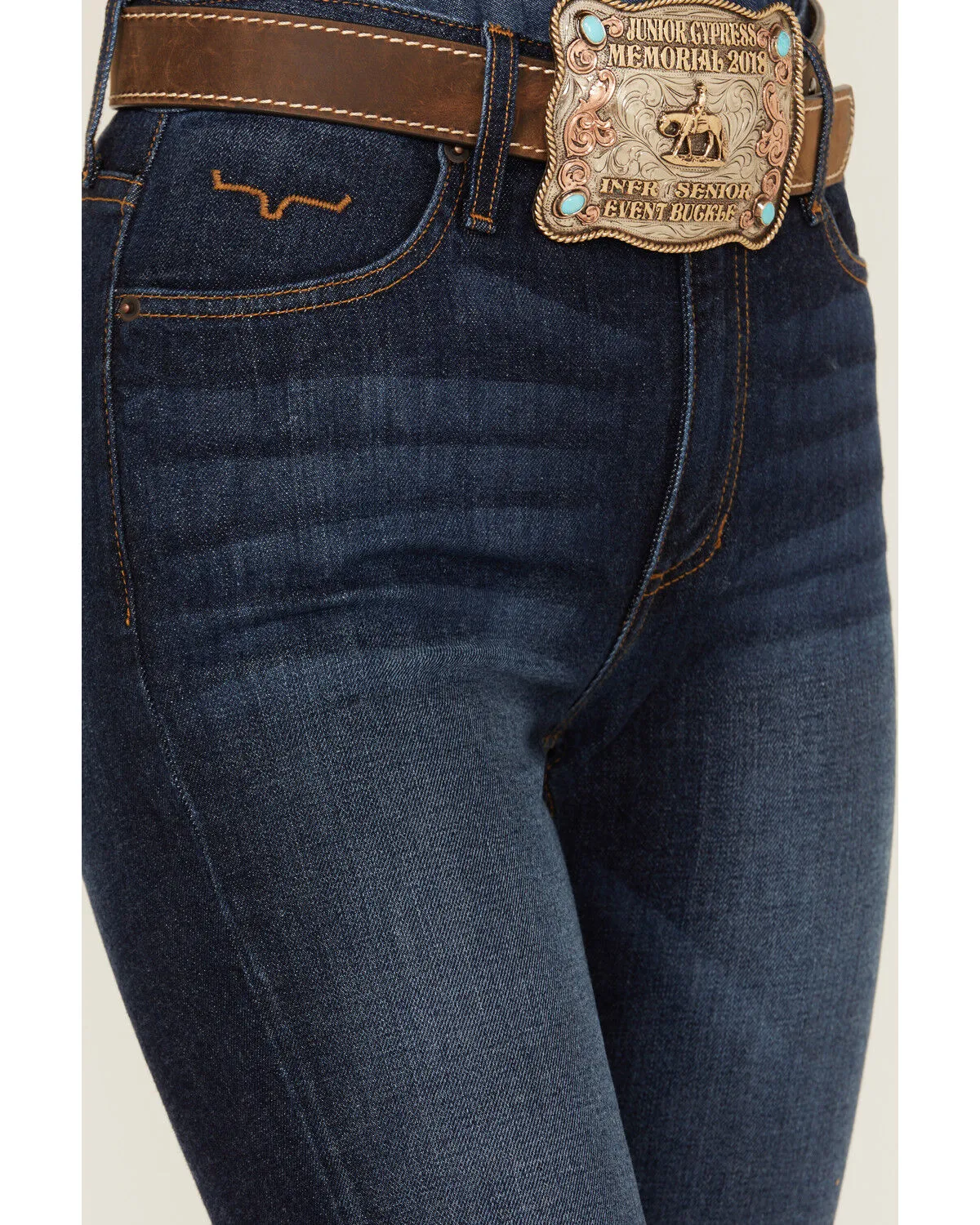 Product Name:  Kimes Ranch Women's Dark Wash Jennifer High Rise Wide Flare Jeans