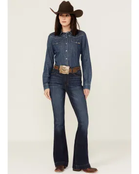 Product Name:  Kimes Ranch Women's Dark Wash Jennifer High Rise Wide Flare Jeans