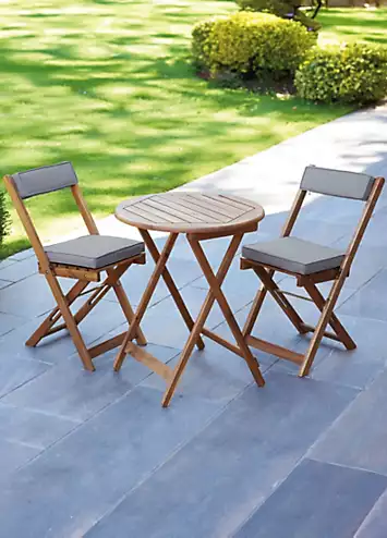 Raffles Hardwood Bistro Set with Cushions - Natural Finish | Kaleidoscope