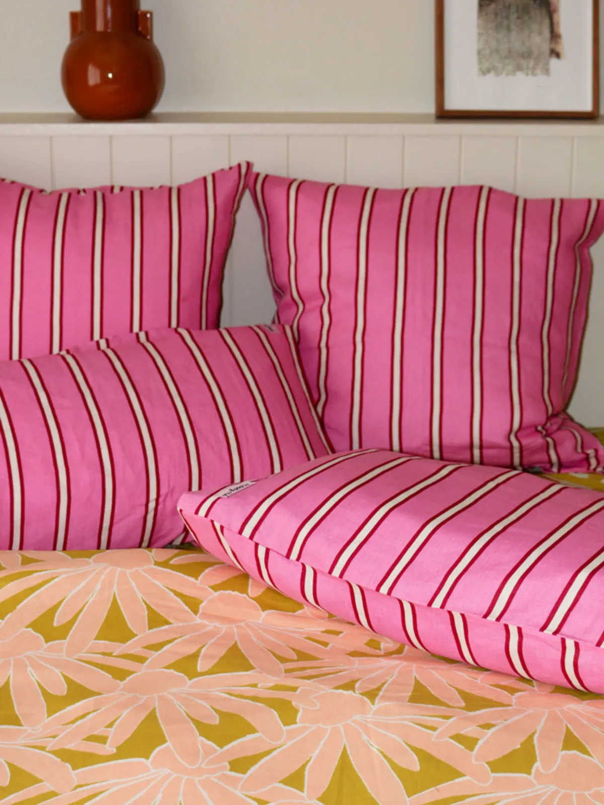 Raspberry Stripe Standard Pillowcase Set - Raspberry Stripe