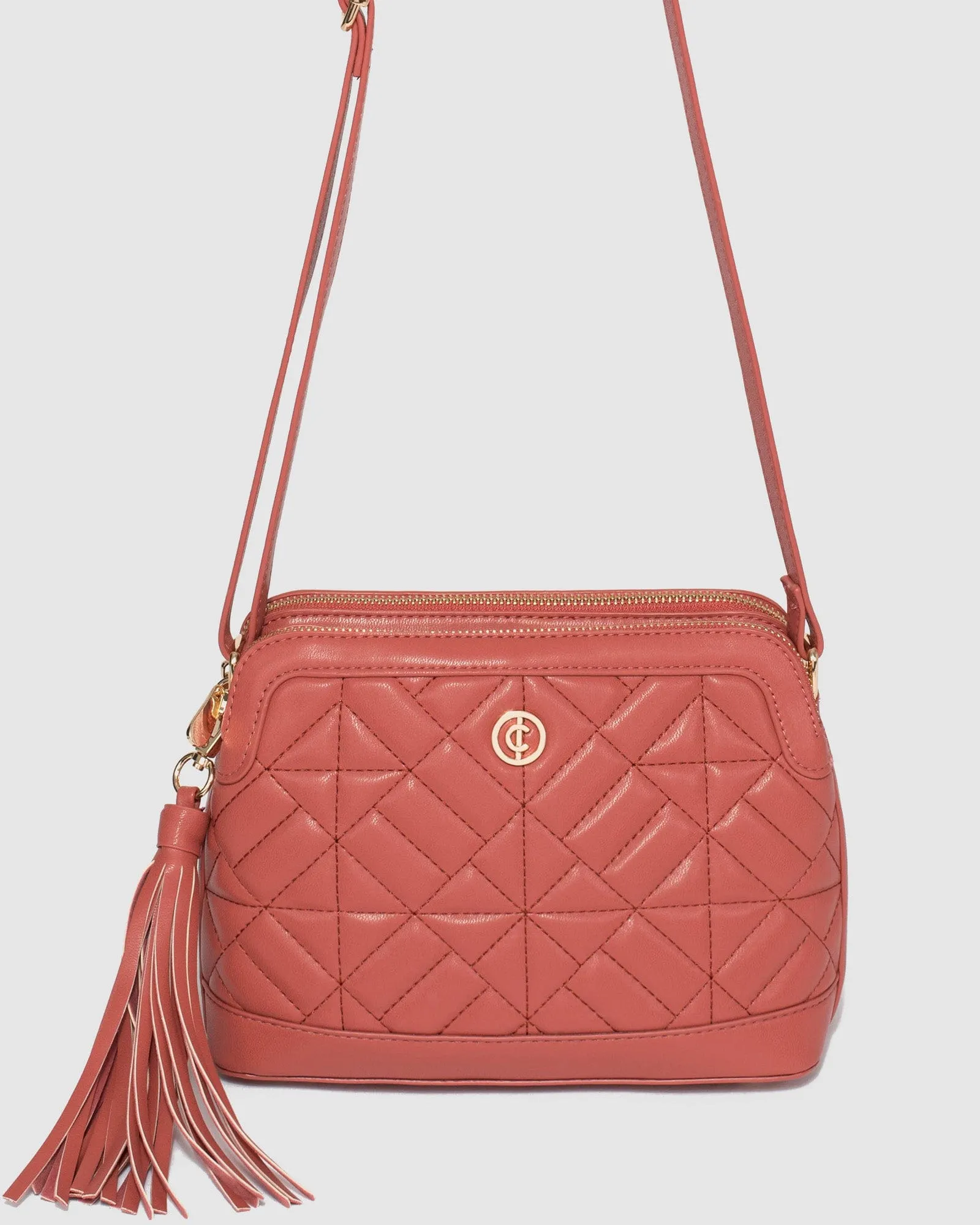 Red Joanna Quilt Crossbody Bag