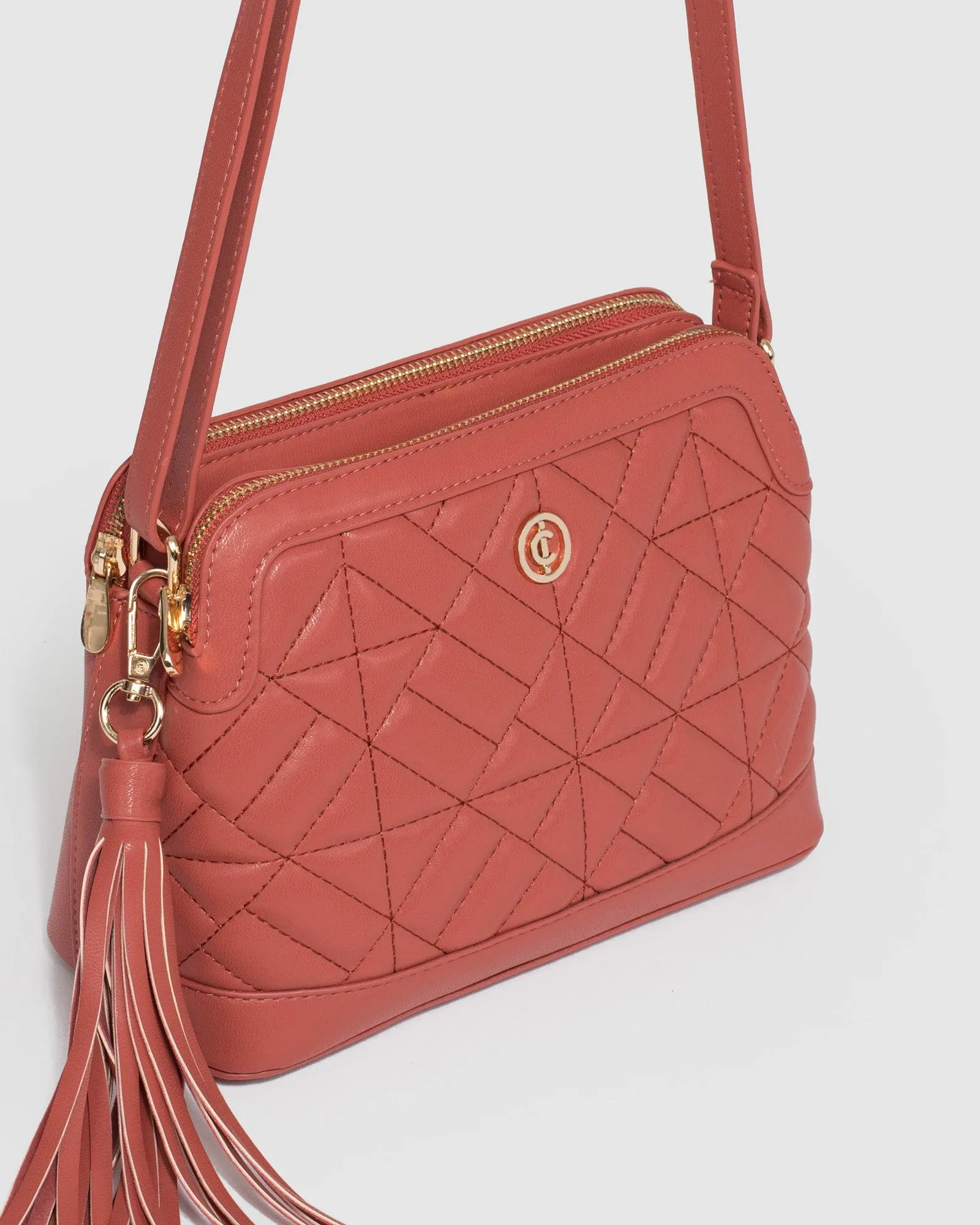 Red Joanna Quilt Crossbody Bag