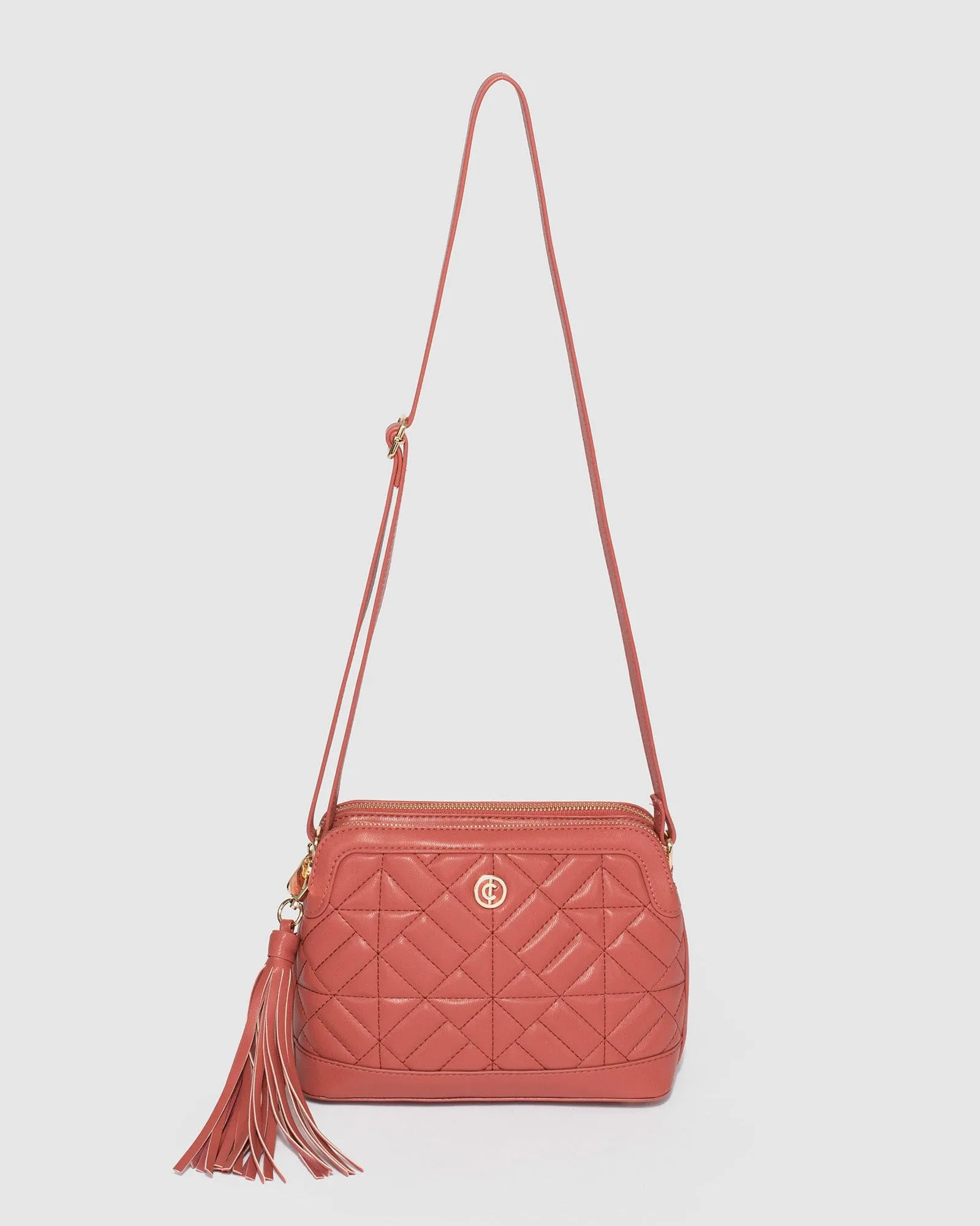 Red Joanna Quilt Crossbody Bag