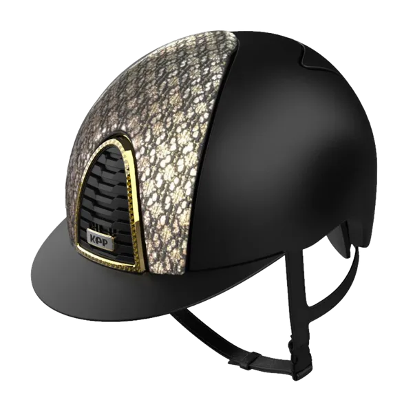 Riding Helmet Cromo 2.0 Textile Black - Circus Gold by KEP Italia